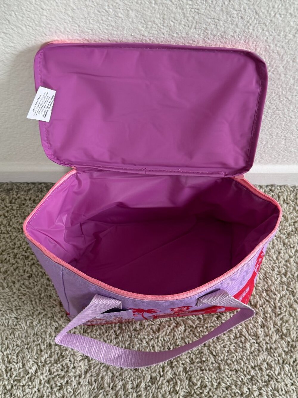 Trader Joe's Insulated Mini Cooler Lunch Bag Purple Pink NWT - Picture 5 of 5